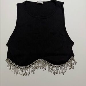Zara Seamless Rhinestone Crop Tank Top